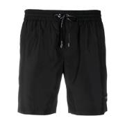 Strandklar badeshorts med logo-patch