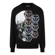 Skull Print Crewneck Sweatshirt