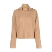 Lysbrun Chunky Strik Turtleneck Sweater