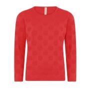 Dotted O-Neck Pullover i Lutus Pink