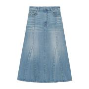 Blå Nederdele med 3,5 cm Hæl