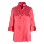Hot Pink Bluse med Skjult Knappelukning