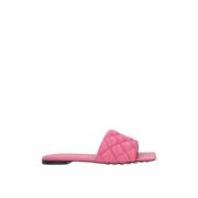 Pink Matelassé Slide Sandaler
