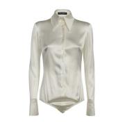 Silk Langærmet Hvid Skjorte