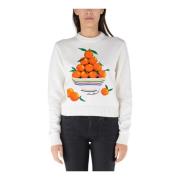Intarsia Sweater med Orange Pyramide Design