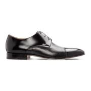 Stilfulde sorte læder Derby sko