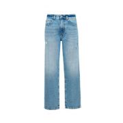 Bredbenede jeans med medium stigning