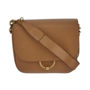 Ny Beige Læder Crossbody Taske