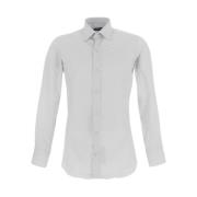 Hvid Langærmet Bomuldsskjorte