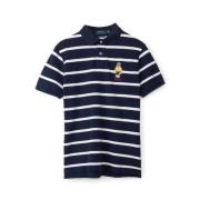 Klassisk Navy Stribet Polo Skjorte