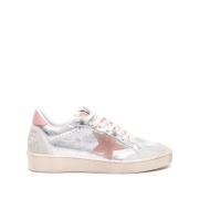 Metallic Sneakers med Distressed Finish