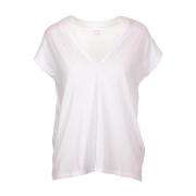 Hvid V-Hals Pima Bomuld T-Shirt