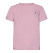 Pink Ribbed Crewneck T-shirts og Polos