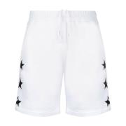 Hvide Bermuda Shorts med Sorte Stjerner