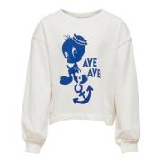 KidsOnly Sweatshirt - Hvid med Blåt Print