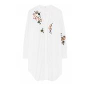 Hvid Skjorte med Paillet Blomster