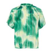 Grøn Art Splash Feminin Bluse