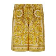 Gule Barocco Print Silke Shorts