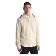 Bomuld Troyer Sweater med Halv-Zip