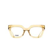 Beige Transparente Cateye Briller med Guld Detaljer