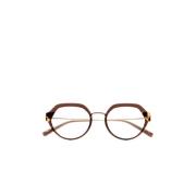 Ovale Brune Briller med Rustfrit Stål Detaljer