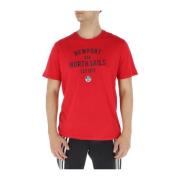 Rød Print T-shirt til Mænd