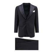 Sort Blazer Suit med Peak Revers