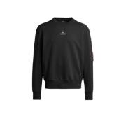 Sort Basic Sweater med Rund Hals og Logo