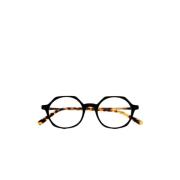 Hexagonale Briller i Sort og Brun Acetat