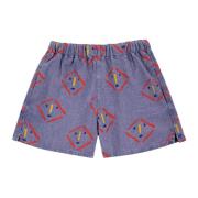 Lilla Casual Shorts med All-Over Print