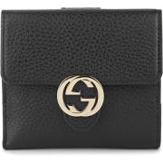 Sort læder bifold tegnebog med Gucci logo