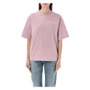 Pink T-Shirt med Rund Hals