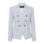 Gingham tweed 6-knapsjakke