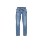 Mid Blue Slim-fit Denim Jeans