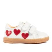 Sneaker med Hjerter og Velcro - Off White / Hearts