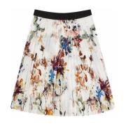 Smuk Plisseret Nederdel med Blomsterprint