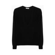 Unisex V-Hals Sweater i Blød Uld Blanding