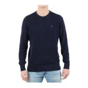 Blå Bomuld Modal Sweater - Lige pasform