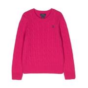 Pink Cable Sweater Pullover Børn