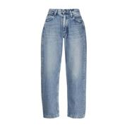 Lys Blå Slidte Baggy-Fit Denim Jeans