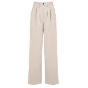 Carrie Wide Leg Bukser i Taupe