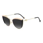 Guld Sorte Solbriller med Mørkegrå Shaded Linser
