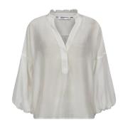 Cocouture Kendracc Frill Blouse Bluse 35340 White