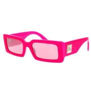 Metallic Pink Solbriller med Spejlede Linser
