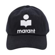 Sort Justerbar Hat med Broderet Logo