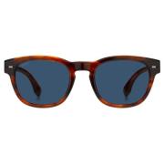 Brown Horn/Blue Sunglasses