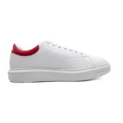 Hvide Læder Sneakers med Røde Detaljer