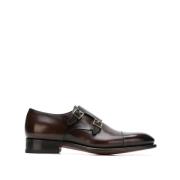 Mørkebrune læder Monk Strap sko