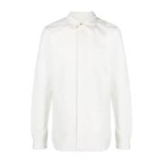 Hvid Bomuld Skjorte med Klassisk Krave