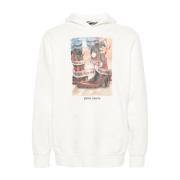 Beige Oversize Hoodie med The Game Of The Snake Print